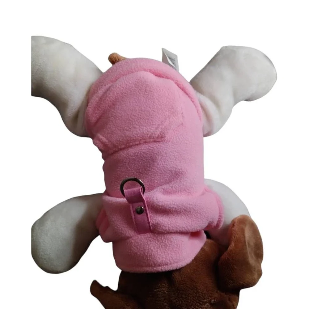 Winter Fleece Dog Coat Jacket Vest Pink Leash Clip Pockets Soft Size S No Brand